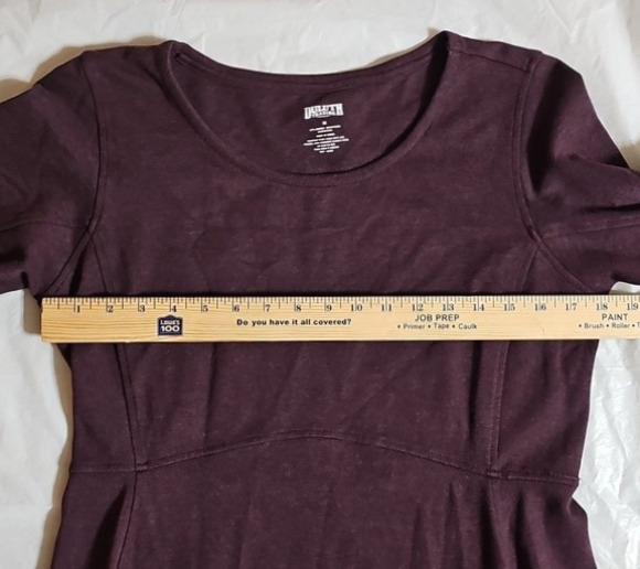 Duluth Trading Co Women's Medium Long Sleeve Casual Burgundy Dress w/Zip Pocket - Picture 10 of 15